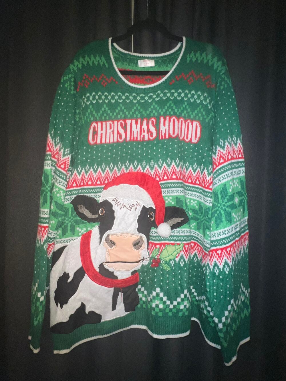 Ugly Christmas Sweater Xmas Size 2XL Cow